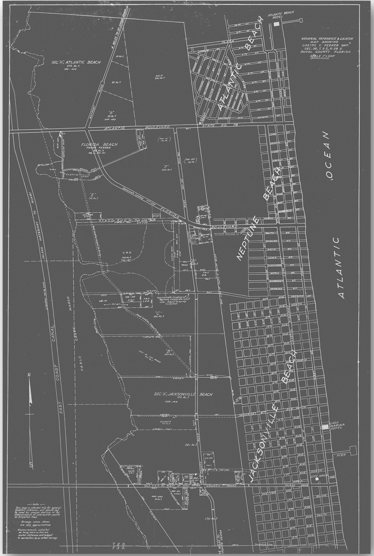 Jacksonville Beach Map, artwork by William Meyer