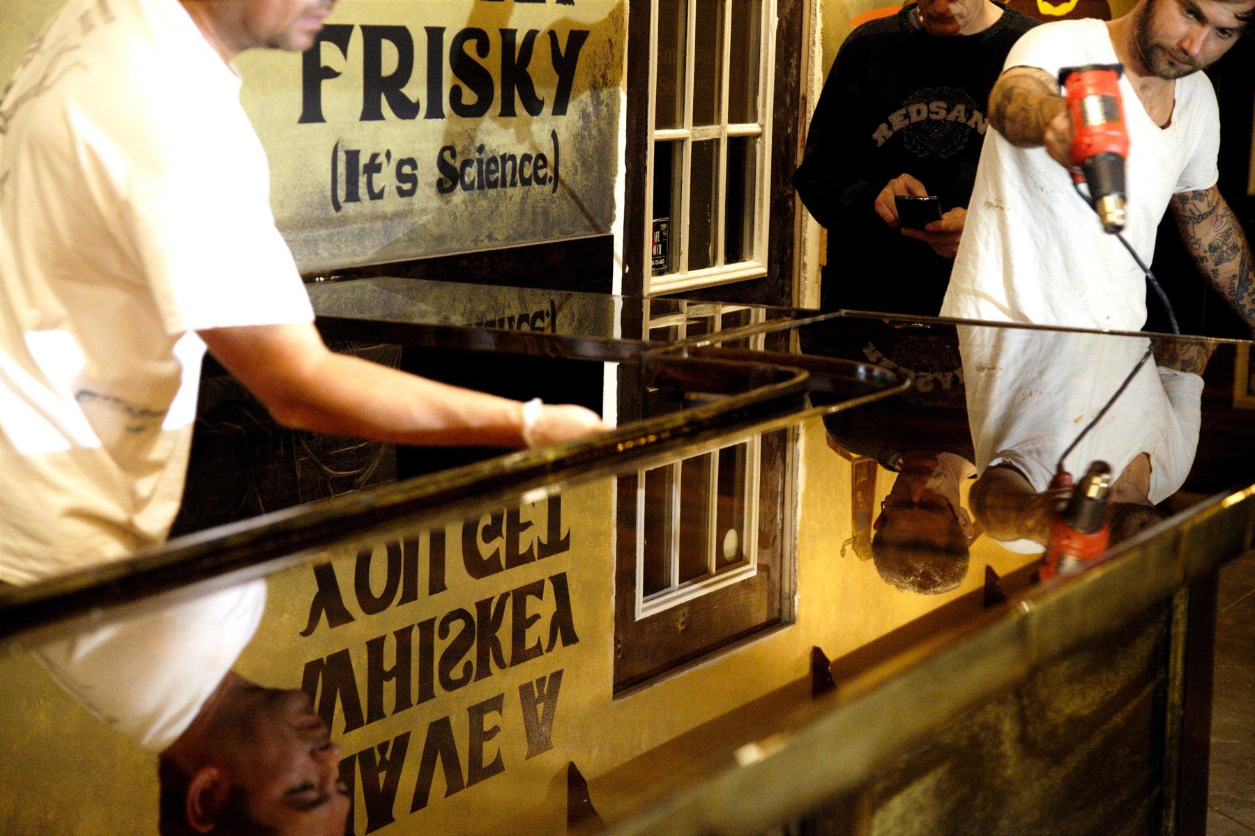 Bar top work at Lynch's